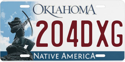 OK license plate 204DXG