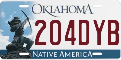 OK license plate 204DYB