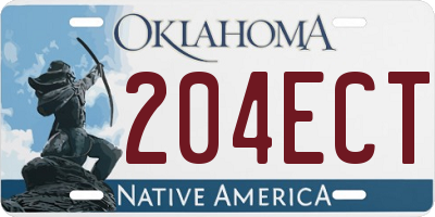 OK license plate 204ECT