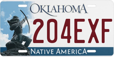 OK license plate 204EXF