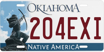 OK license plate 204EXI