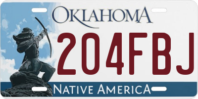 OK license plate 204FBJ