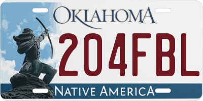 OK license plate 204FBL