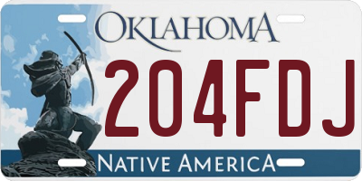 OK license plate 204FDJ