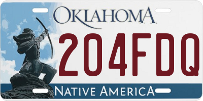 OK license plate 204FDQ