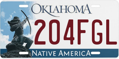 OK license plate 204FGL