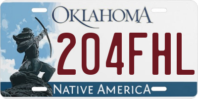 OK license plate 204FHL