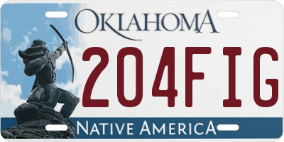 OK license plate 204FIG