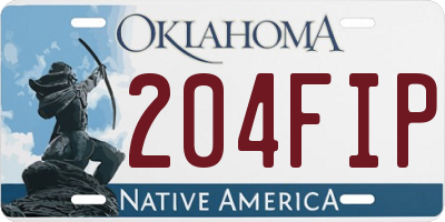 OK license plate 204FIP