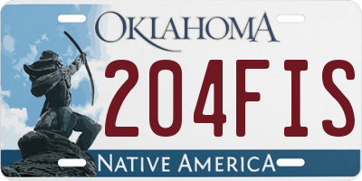 OK license plate 204FIS