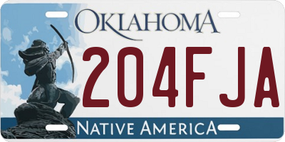 OK license plate 204FJA