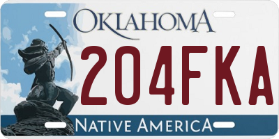 OK license plate 204FKA