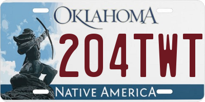 OK license plate 204TWT