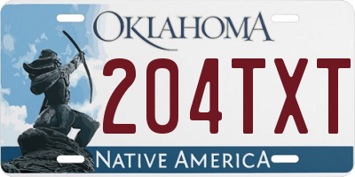 OK license plate 204TXT