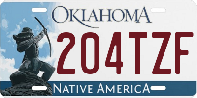 OK license plate 204TZF