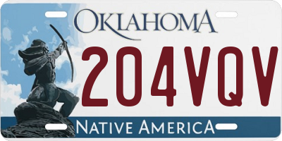 OK license plate 204VQV