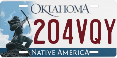 OK license plate 204VQY