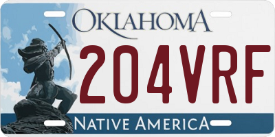 OK license plate 204VRF