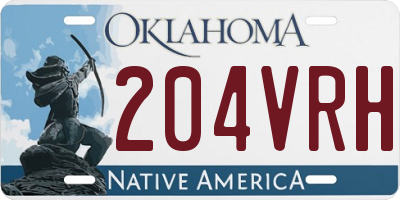 OK license plate 204VRH