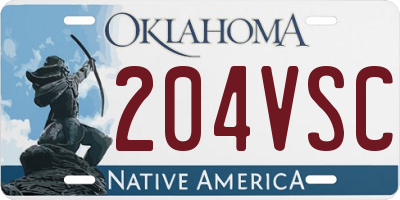 OK license plate 204VSC