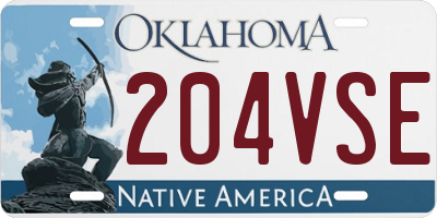 OK license plate 204VSE