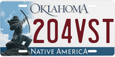 OK license plate 204VST