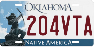 OK license plate 204VTA