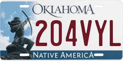 OK license plate 204VYL