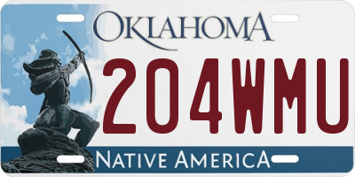 OK license plate 204WMU