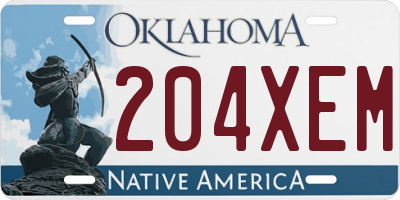 OK license plate 204XEM