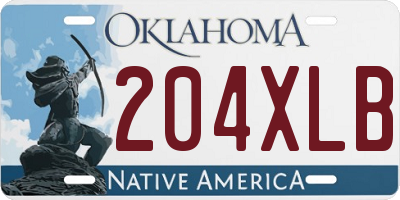 OK license plate 204XLB