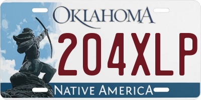 OK license plate 204XLP