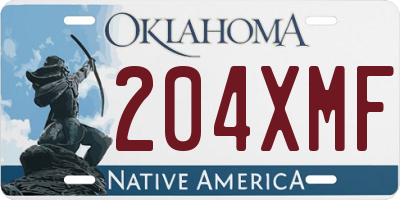 OK license plate 204XMF