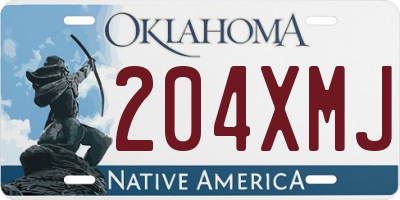 OK license plate 204XMJ