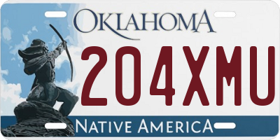 OK license plate 204XMU