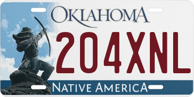 OK license plate 204XNL