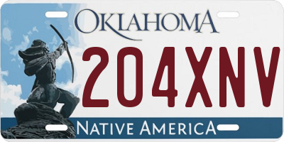 OK license plate 204XNV