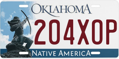 OK license plate 204XOP