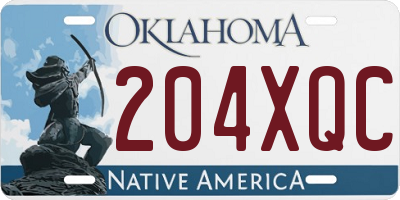 OK license plate 204XQC