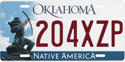 OK license plate 204XZP