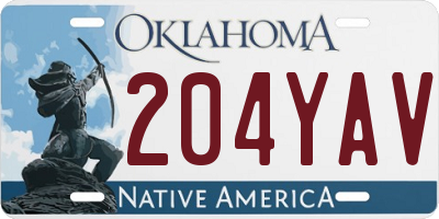 OK license plate 204YAV