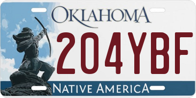 OK license plate 204YBF