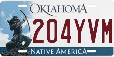 OK license plate 204YVM