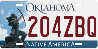 OK license plate 204ZBQ