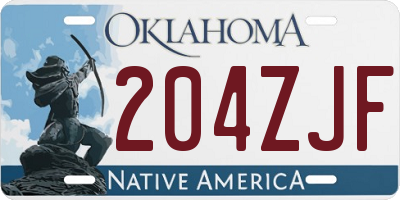 OK license plate 204ZJF