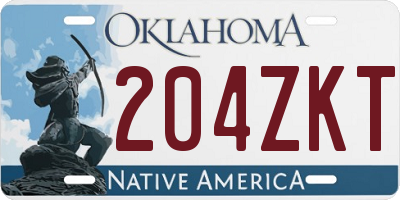 OK license plate 204ZKT