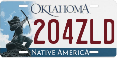 OK license plate 204ZLD