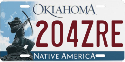 OK license plate 204ZRE