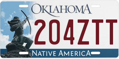 OK license plate 204ZTT