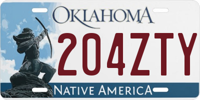 OK license plate 204ZTY